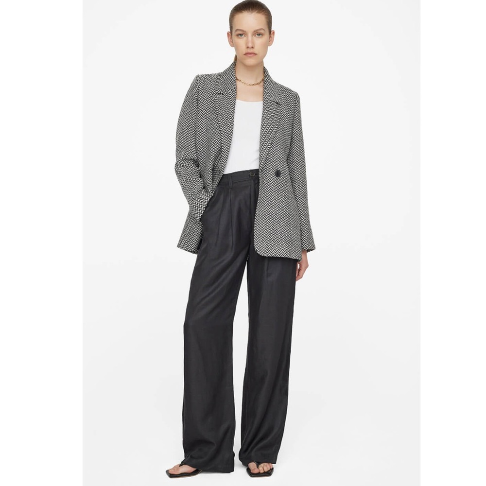 Anine Bing fishbone blazer black and white new with tags nwt oversized